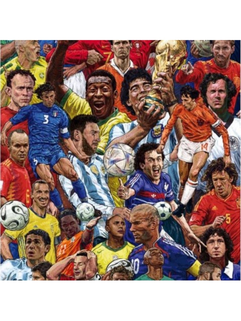 SOCCER "LEGENDS OF THE PITCH" 33 ALL-TIME FOOTBALL SUPERSTARS Poster 24 X 36”